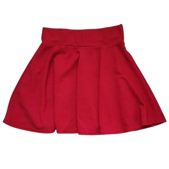 Red Pleated Mini Flare Skater Skirt Womens Medium Coquette Preppy - Picture 1 of 7